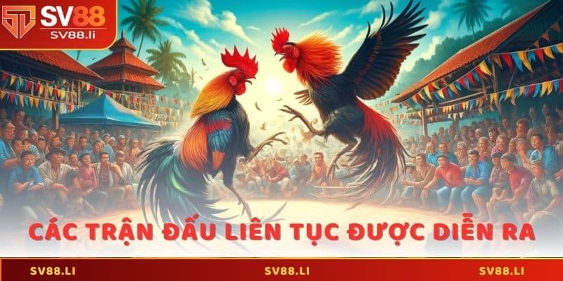 Các trận đấu liên tục được diễn ra, không gián đoạn