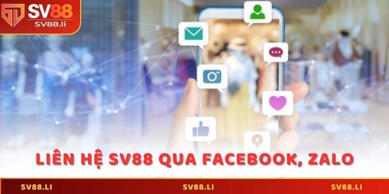 Liên hệ SV88 qua Facebook, Zalo