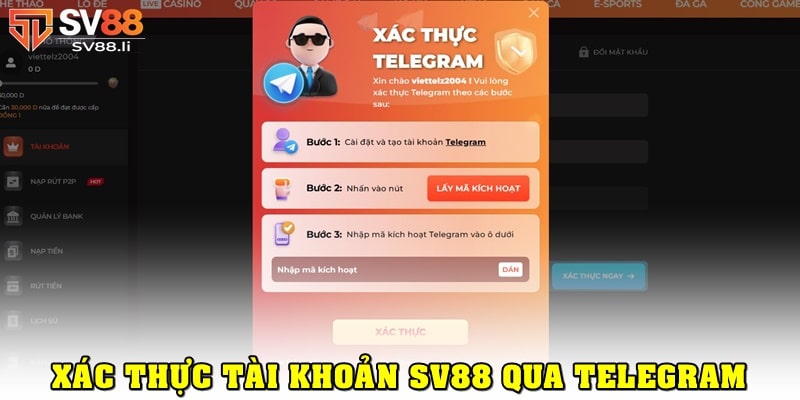 Xác thực account qua Telegram