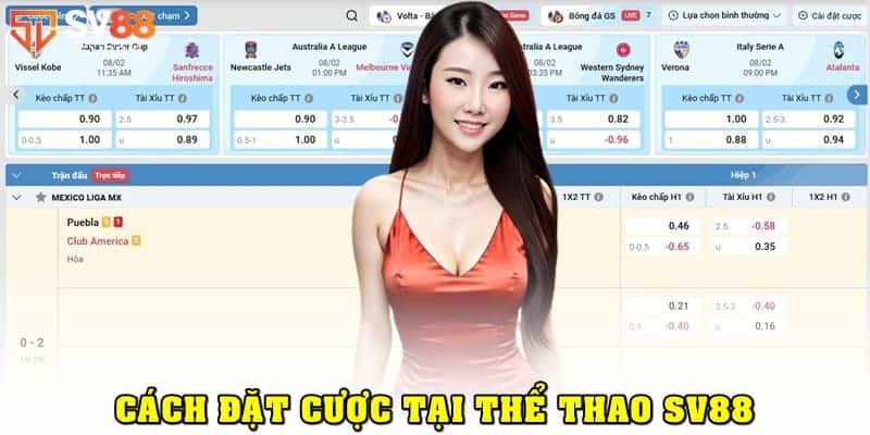 Các bước đặt cược tại sảnh thể thao SV88